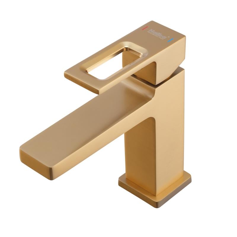 Змішувач для умивальника Haiba KANT 001 Brushed Gold (HB9605)