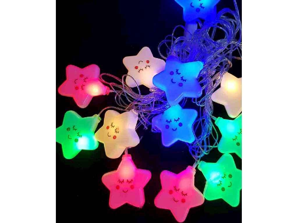 Гірлянда Фігурки 12LED ЗІРОЧКА 5 м з перехідником Теплий білий (1698-18)