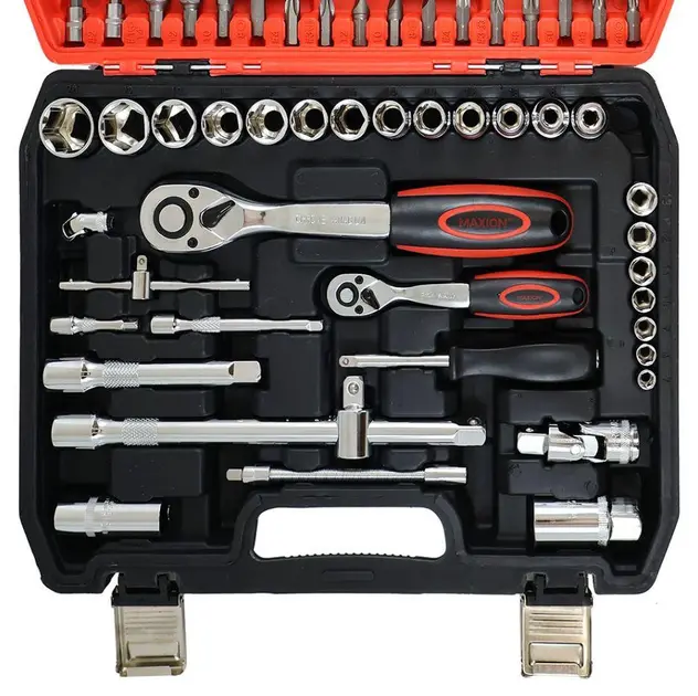 Набір інструментів із ванадієвої сталі в пластиковому кейсі CR-V 78 PCS 78 шт. Хром (29085198) - фото 3 Набір інструментів із ванадієвої сталі в пластиковому кейсі CR-V 78 PCS 78 шт. Хром (29085198) - фото 3