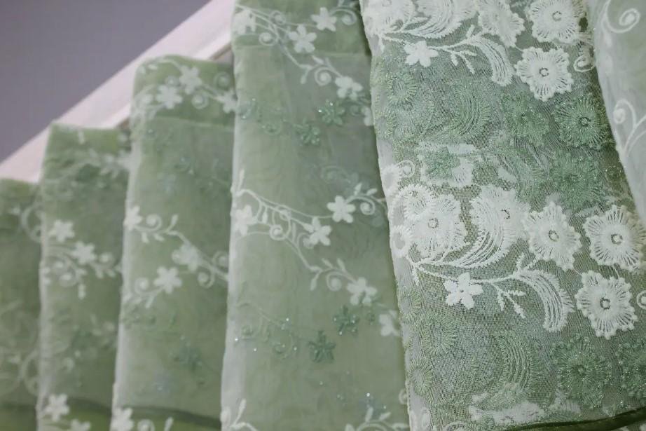 Комплект штор на кухню 270х170 см Оливковий (091к) - фото 4 Комплект штор на кухню 270х170 см Оливковий (091к) - фото 4