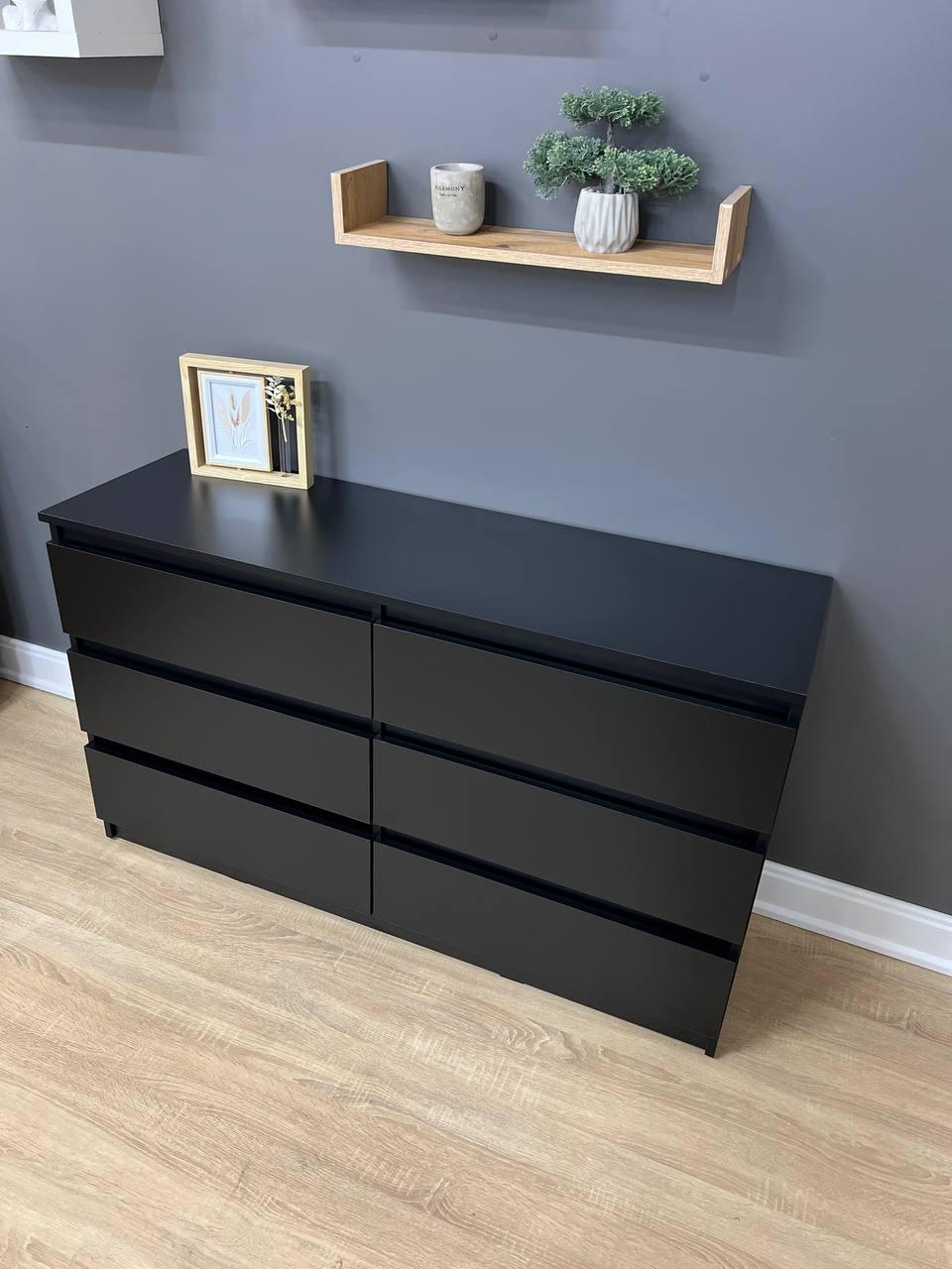 Комод Kvatro 130 на 6 шухляд 1300х750х400 мм Чорний - фото 6