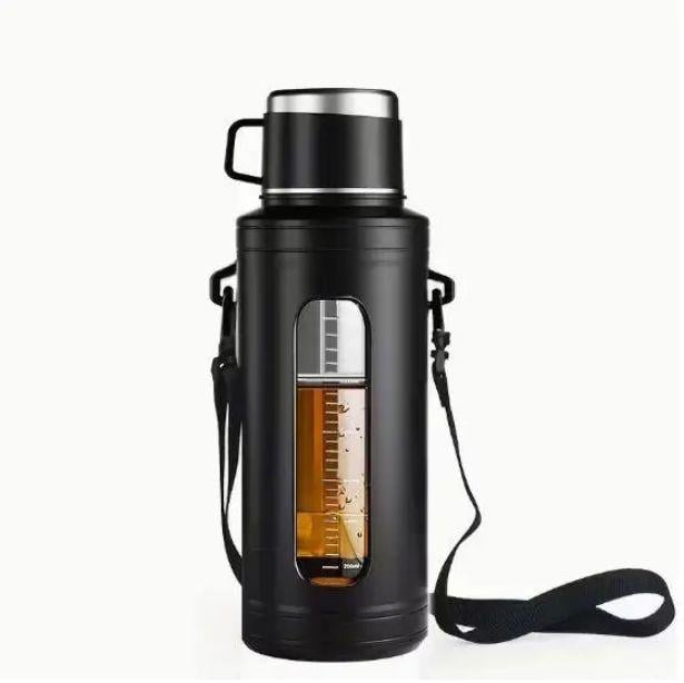 Термос с двойными стенками BPA free прозрачное окно 1000 мл Черный (2843677204) - фото 1 Термос с двойными стенками BPA free прозрачное окно 1000 мл Черный (2843677204) - фото 1