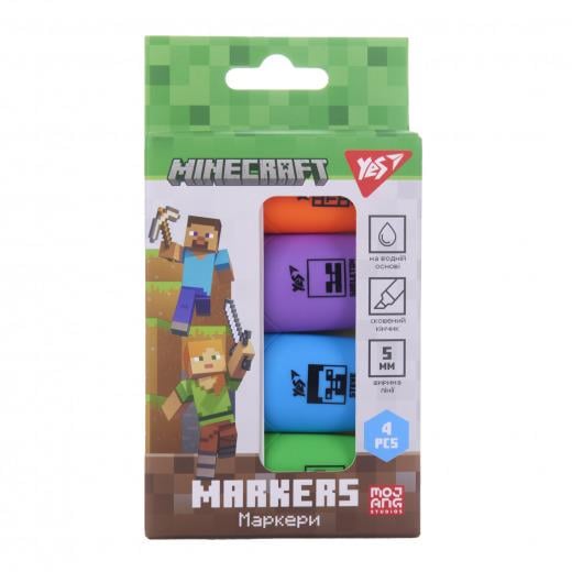 Маркер текстовый YES Minecraft 4 шт. (391095) Маркер текстовый YES Minecraft 4 шт. (391095)