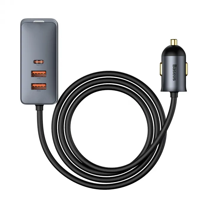 Пристрій автомобільний зарядний BASEUS Share Together PPS charger cord 2U+2C CCBT-A0G 120W Grey
