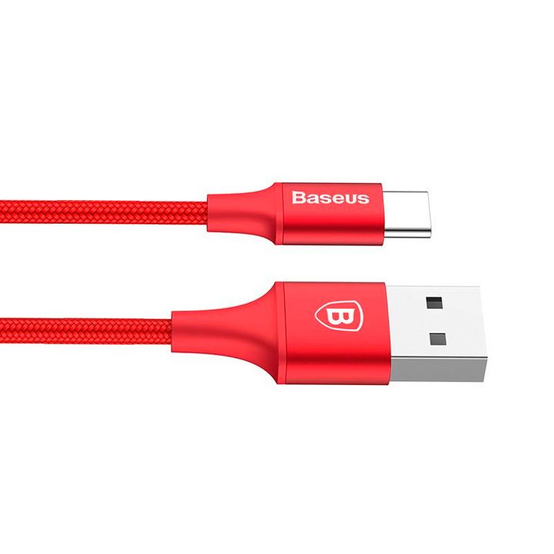 Кабель USB Type-C Baseus с подсветкой для зарядки 0,25 м Красный