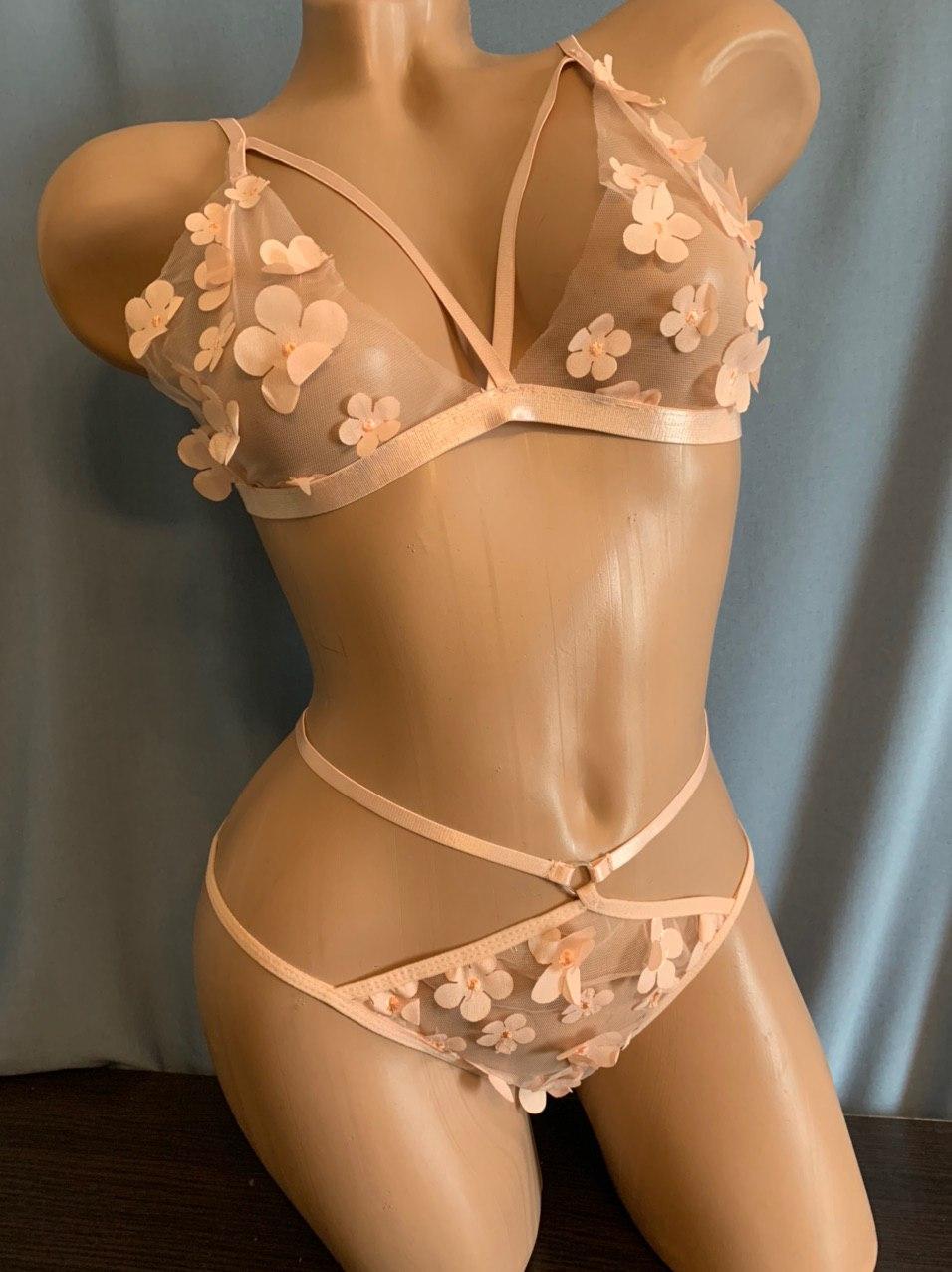 Комплект білизни Квіти L Рожевий (Н-1042-Р) - фото 2 Комплект білизни Квіти L Рожевий (Н-1042-Р) - фото 2