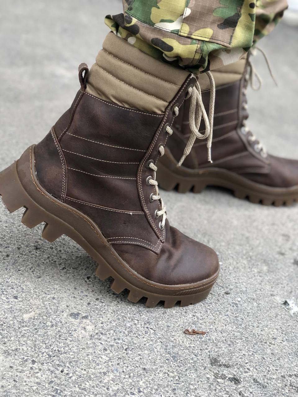 Берці шкіряні зимові YASTREB KOYOT на білому хутрі до -15 C р. 46 Коричневий койот (s15856) - фото 3