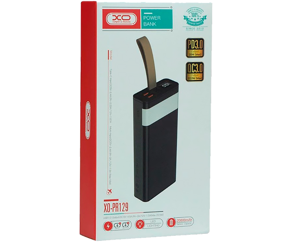Повербанк XO PR129 PD 20W 22,5W 20000 mAh Чорний (ЦУ-00036613_1058) - фото 6 Повербанк XO PR129 PD 20W 22,5W 20000 mAh Чорний (ЦУ-00036613_1058) - фото 6
