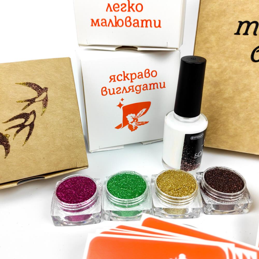 Набор трафаретов для боди-дизайна Fresh Tattoo Весна мини коробка (gift-set-spring-mini-brown) - фото 5