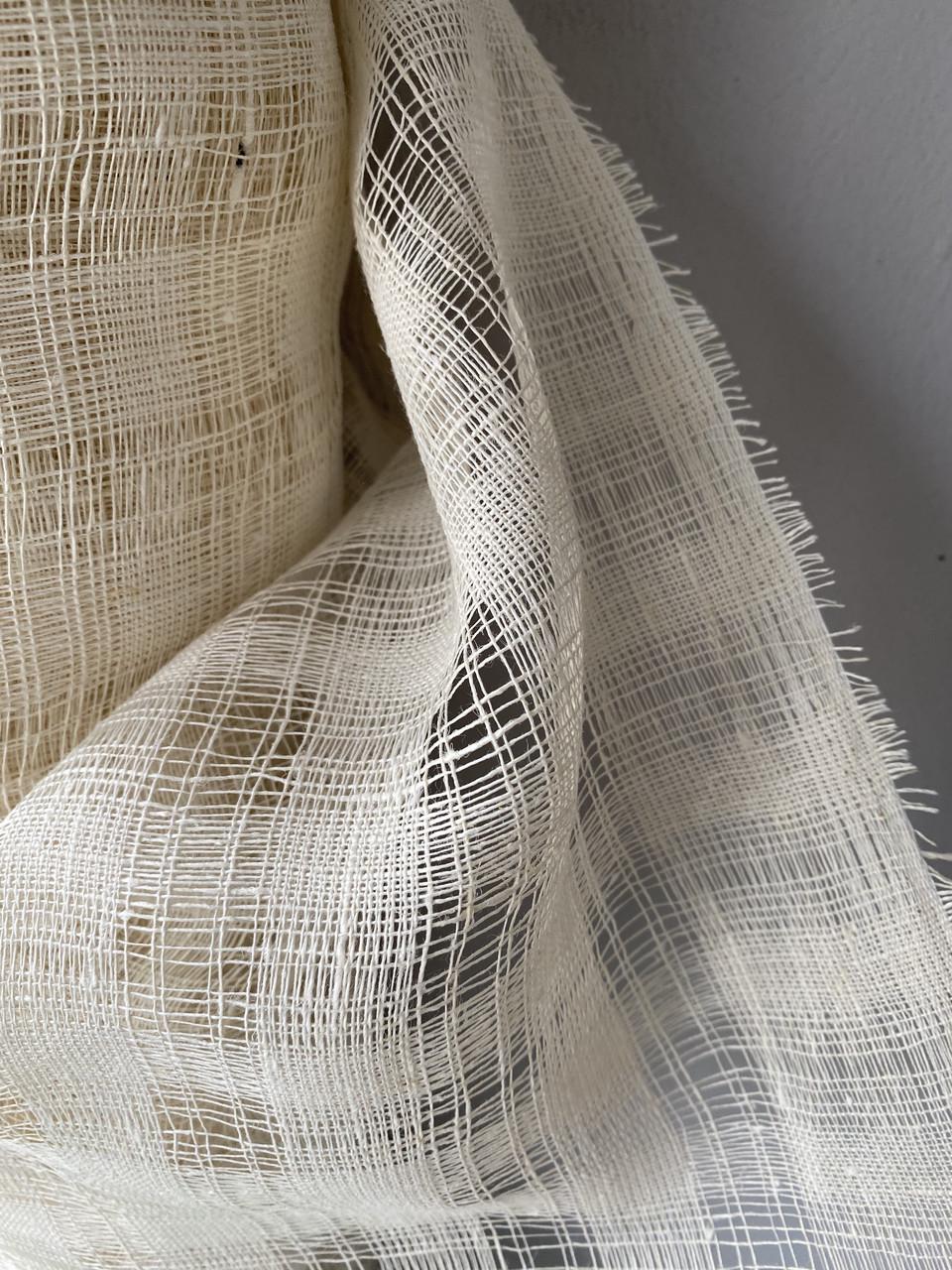 Ткань льняная Linen Plus для занавесок марля 165 см Молочный 3/0