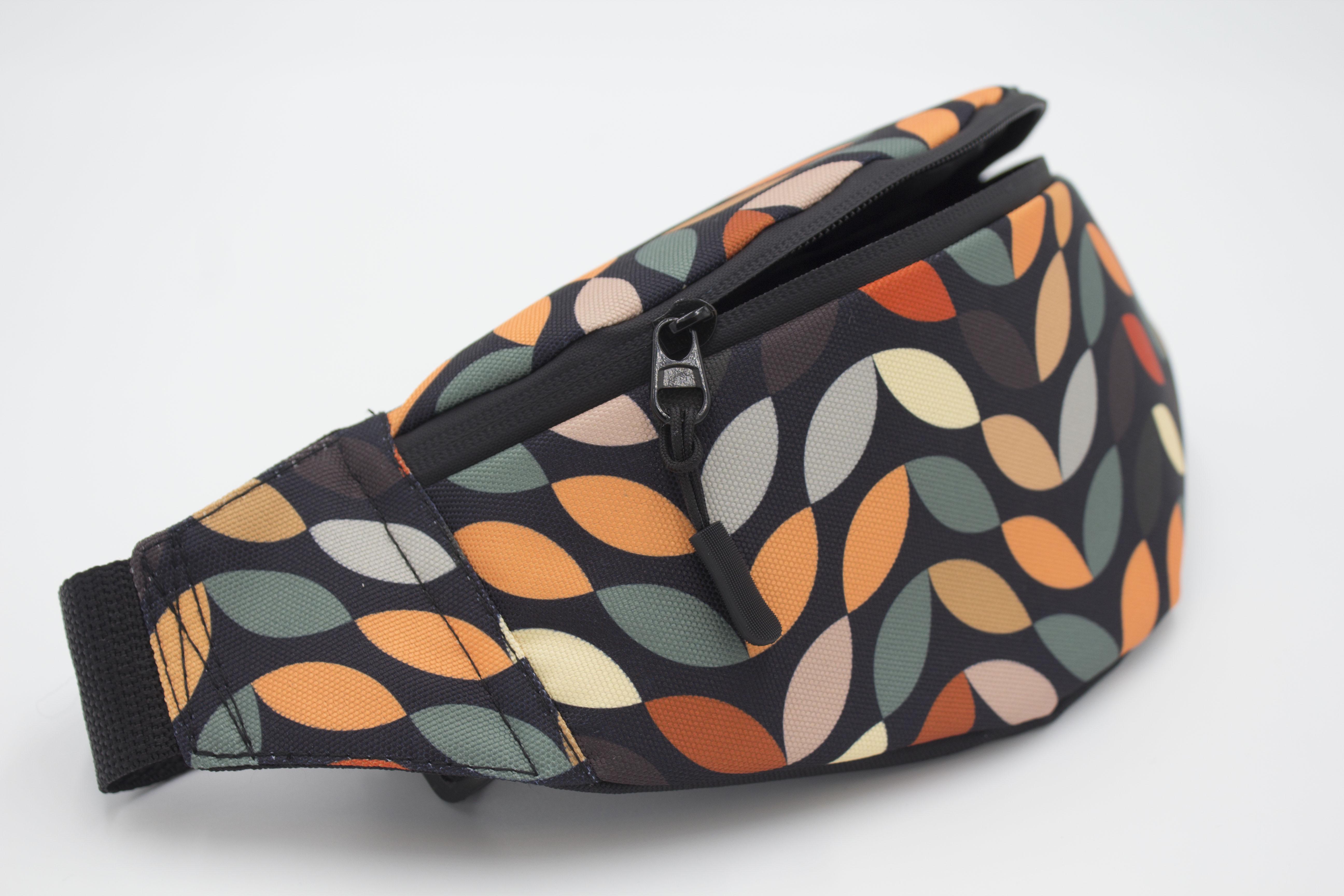 Сумка бананка Листочки кольорові (BK-002) - фото 3 Сумка бананка Листочки кольорові (BK-002) - фото 3