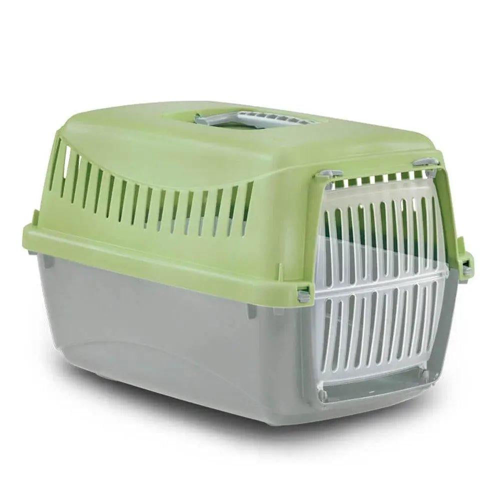 Переноска джипси Bergamo пластиковая дверь 44x28,5x29,5 см Зеленый (00000006535)