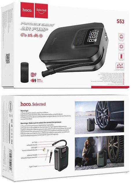 Насос автомобільний Hoco S53 Breeze Portable Smart Air Pump 2500 mAh Black (6931474750136) - фото 9