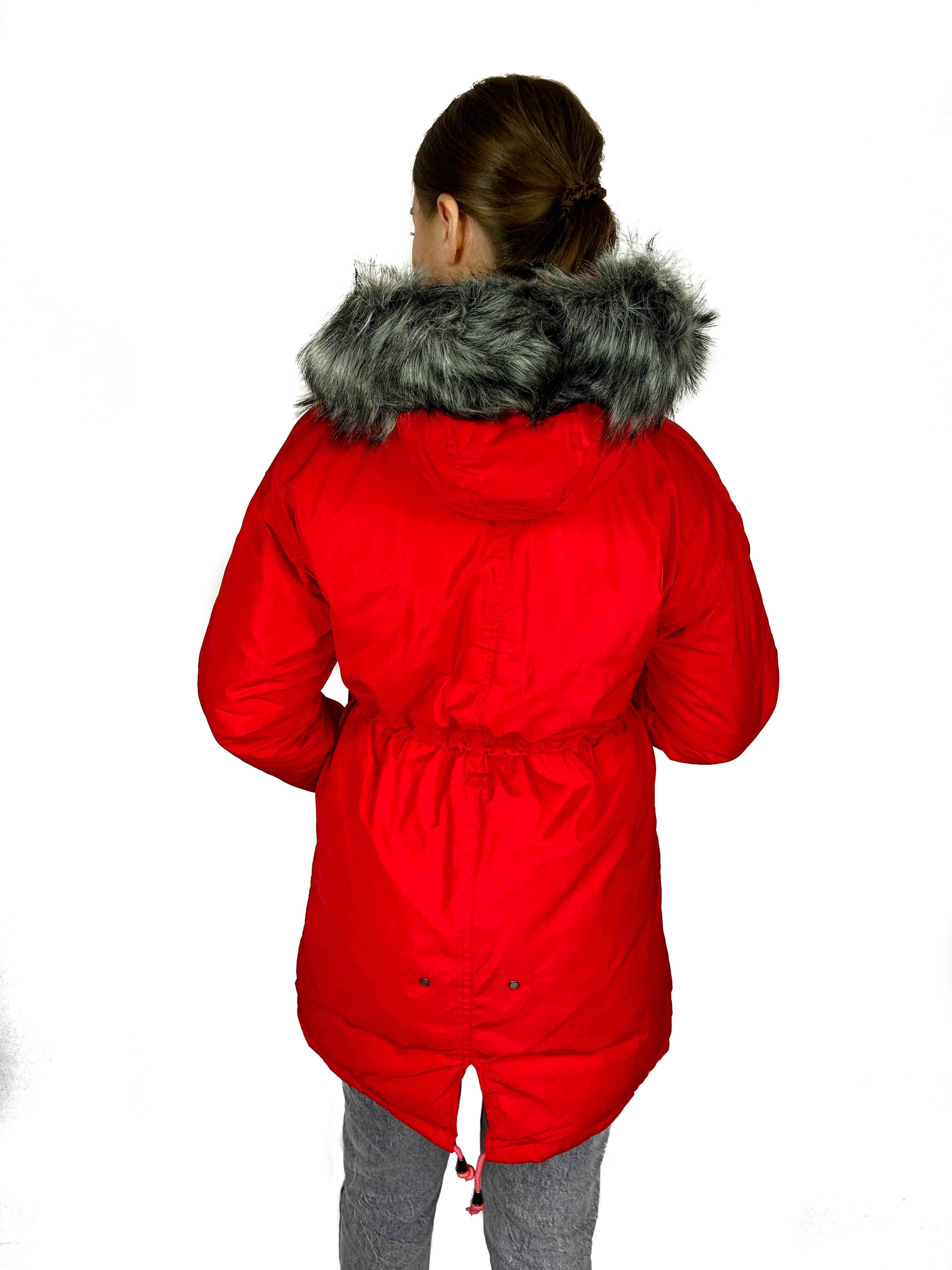 Парка женская зимняя XINXUEYI XL Красный (PP9009) - фото 4 Парка женская зимняя XINXUEYI XL Красный (PP9009) - фото 4