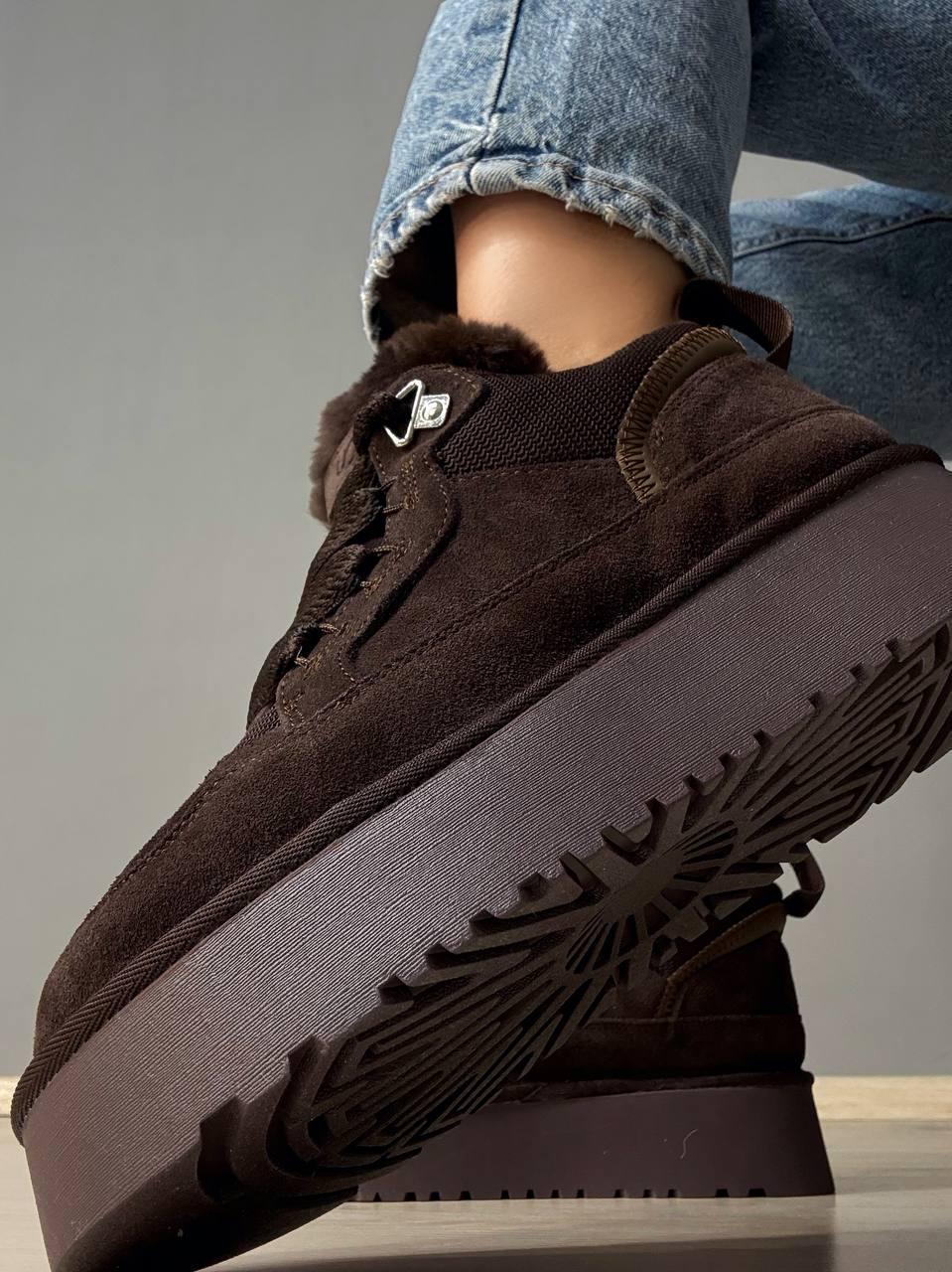 Черевики жіночі Hengji 275-4 уггі замшеві на платформі з хутром р. 36 Коричневий (5832) - фото 8