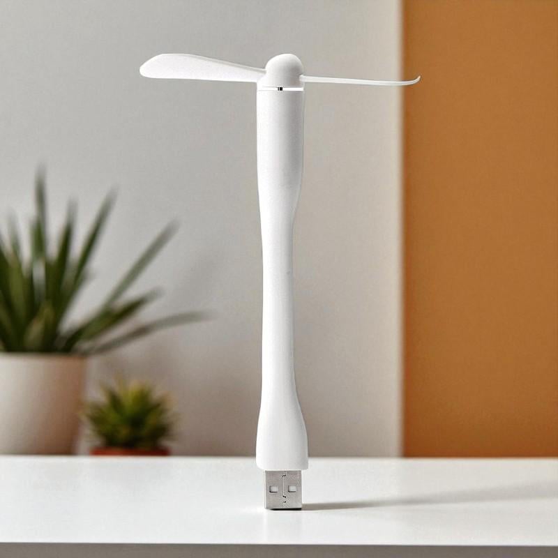 Вентилятор USB для повербанків та ноутбуків гнучкий портативний Білий (27382223) - фото 6 Вентилятор USB для повербанків та ноутбуків гнучкий портативний Білий (27382223) - фото 6