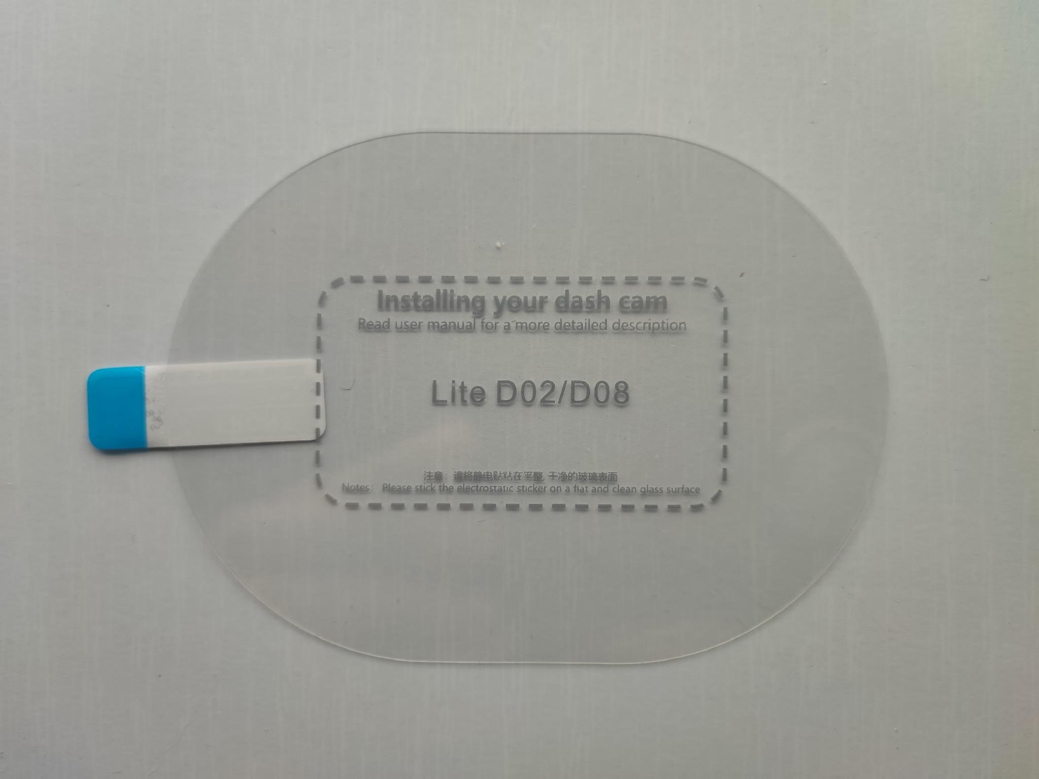 Статична плівка наліпка для відеореєстратора Xiaomi 70mai Dash Cam Pro D02/Lite D08/Mini D05