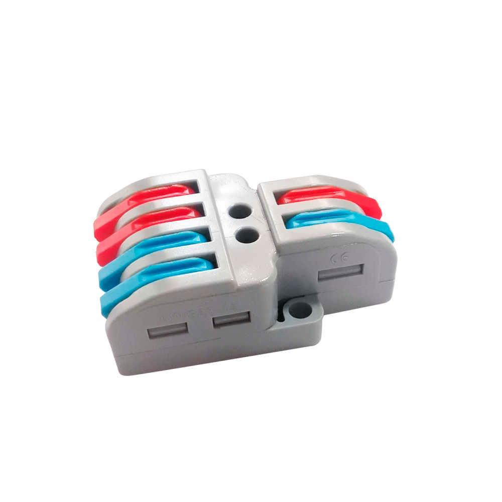 Колодка клемна VOLTRONIC LT-422 2х4 дроти з натискними затискачами 450V 32A Сірий (21732)