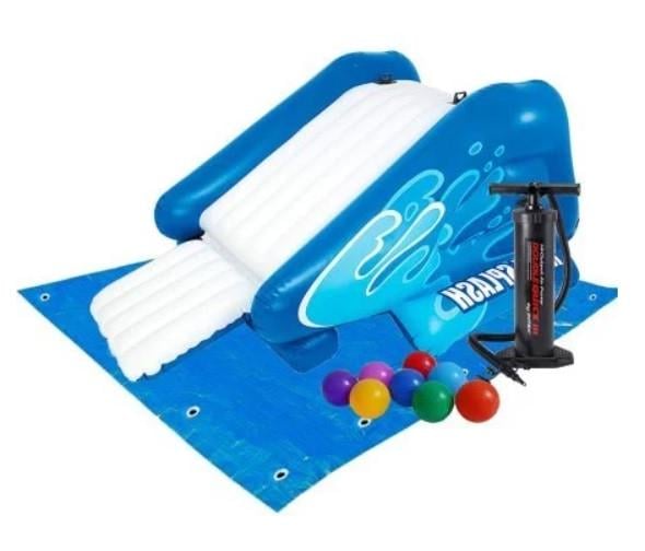 Горка водная Water Slide Intex 58849-2 333х206х117 см с шариками 10 шт./насосом/подстилкой Синий (147-9-58849-2)