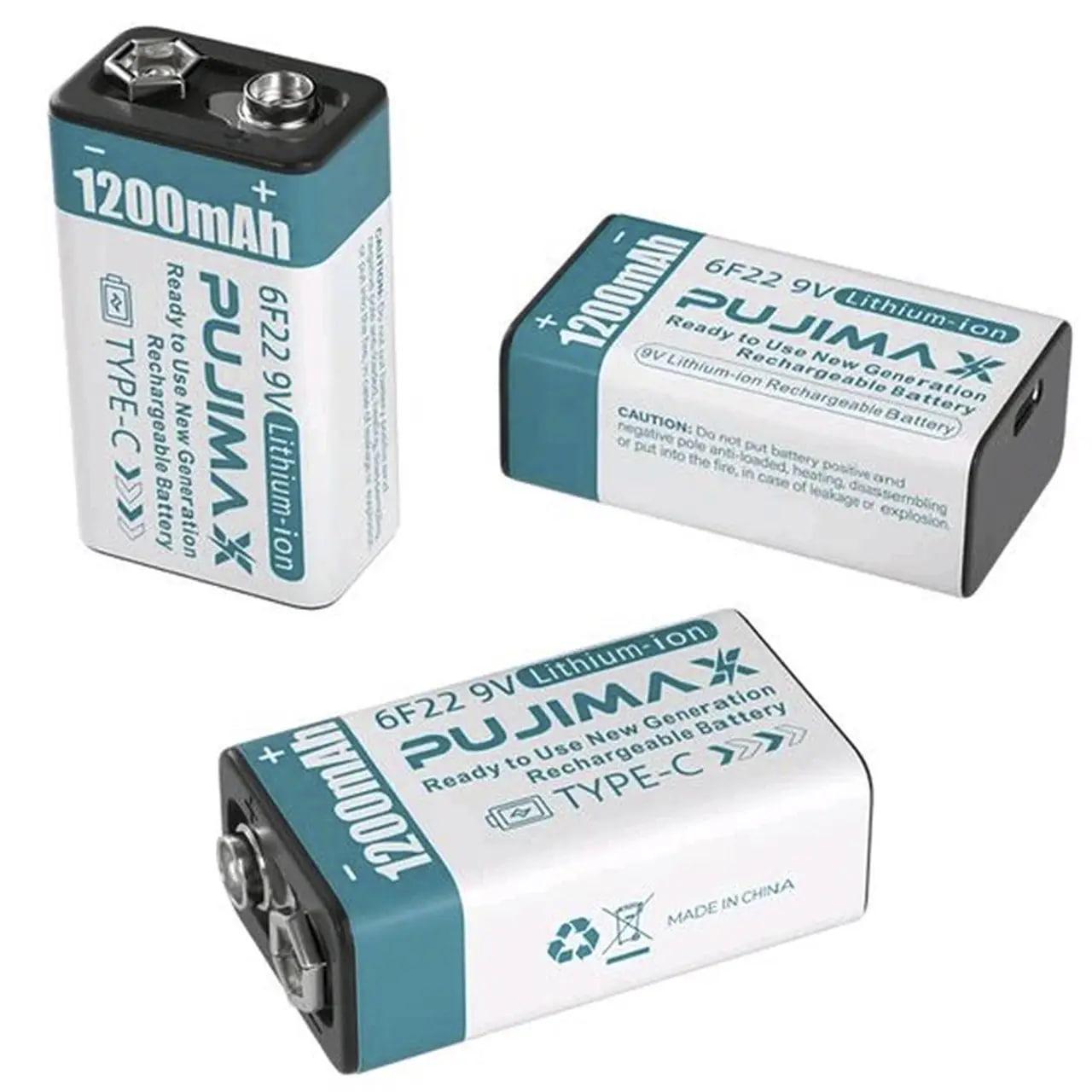 Крона акумулятор Pujimax Li-ion TYPE-C 1200 мАг 9V 2 шт. (1801299) - фото 2 Крона акумулятор Pujimax Li-ion TYPE-C 1200 мАг 9V 2 шт. (1801299) - фото 2
