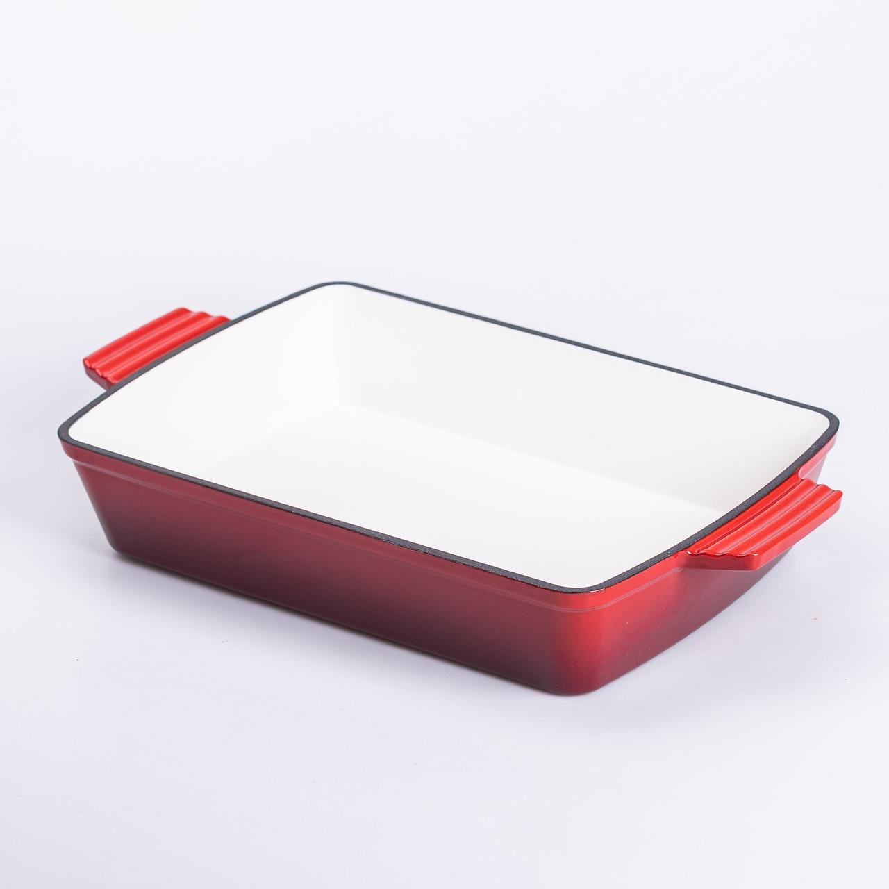 Форма для запекания чугунная 39,5х23,5х6 см 3 л Красный (6824) - фото 3 Форма для запекания чугунная 39,5х23,5х6 см 3 л Красный (6824) - фото 3