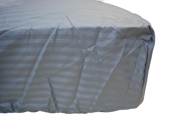 Простынь на резинке Чарівна ніч сатин страйп 160x200x25 см Серый