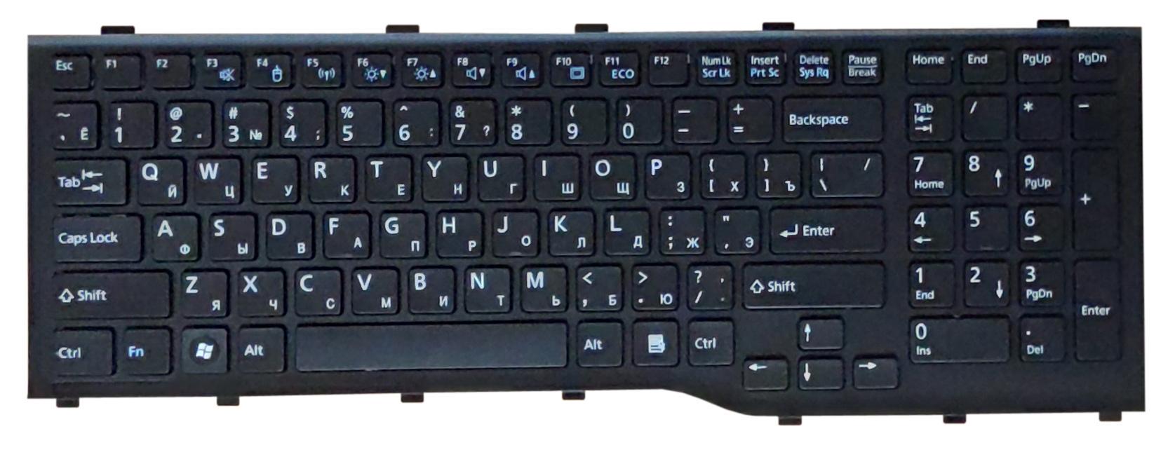 Клавиатура для ноутбука Fujitsu LifeBook AH532/NH532 Black Frame Black