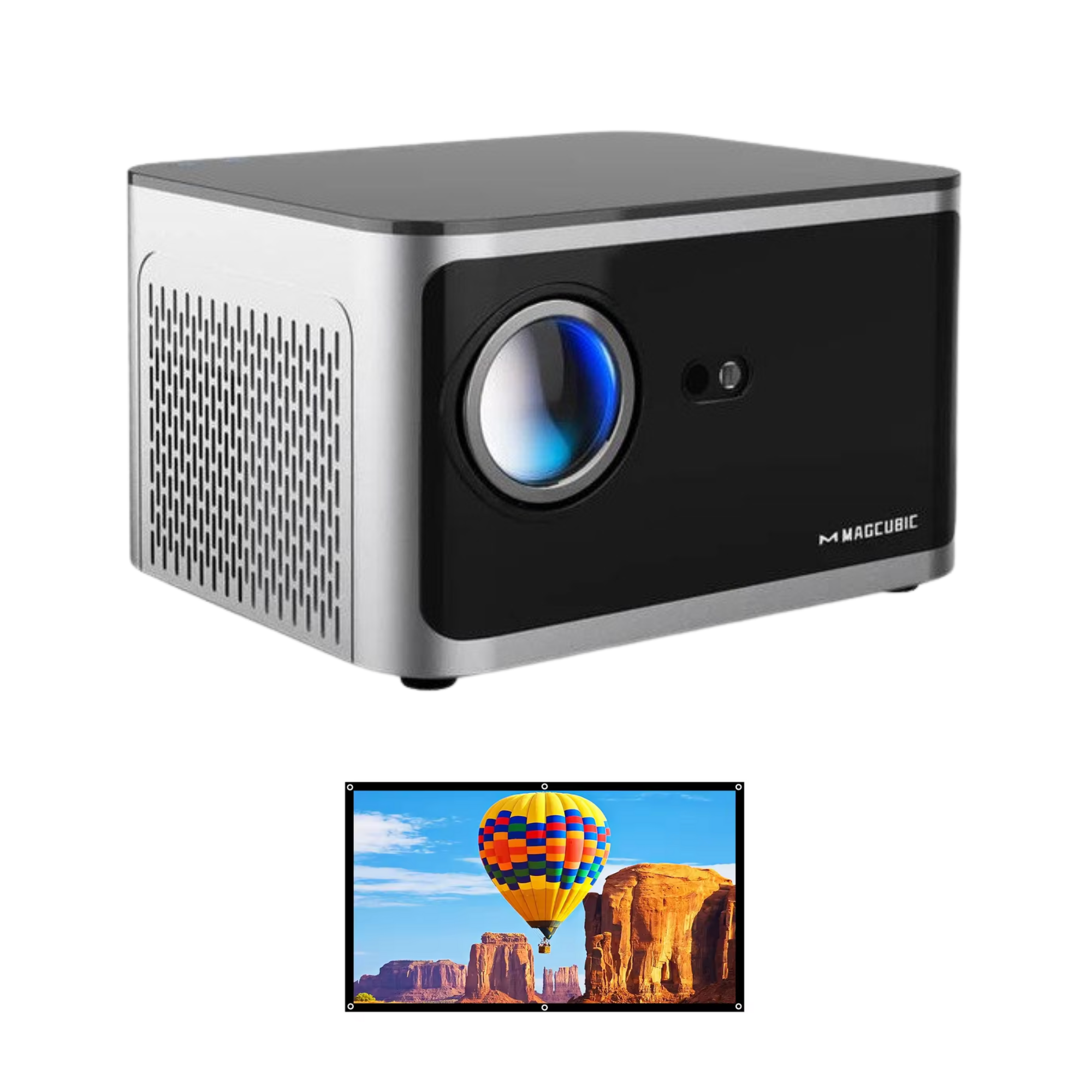 Проектор HY350 Pro 100" 580ANSI Android 11 4K 1080P Wifi6 голосове керування Allwinner H713 електронний фокус BT 5.0 домашній кінотеатр Grey (GS-267)