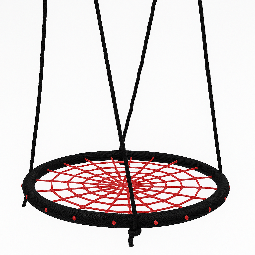 Гойдалка дитяча WCG з плетеним шнуром 100 см Червоно-чорний (W-411R)