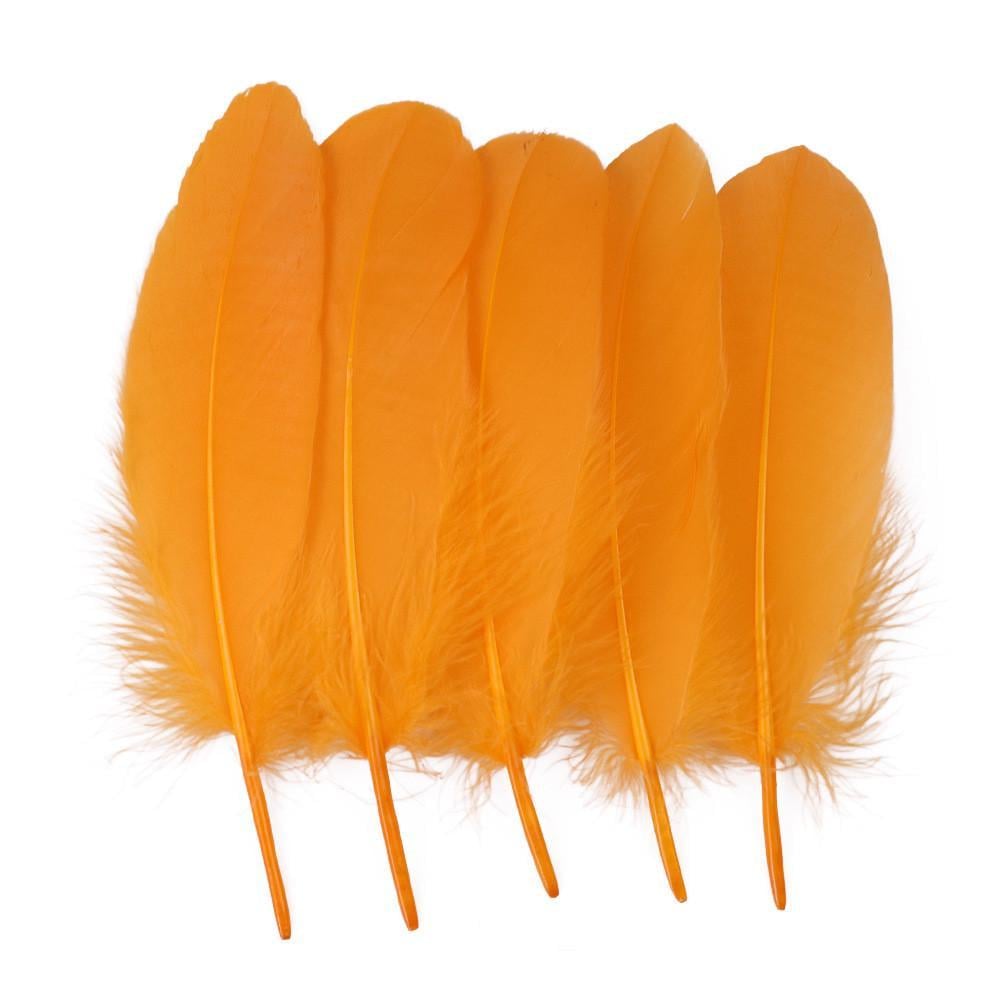 Перья гусиные 15-20 см 25 шт. Оранжевый (ПР1520г14)