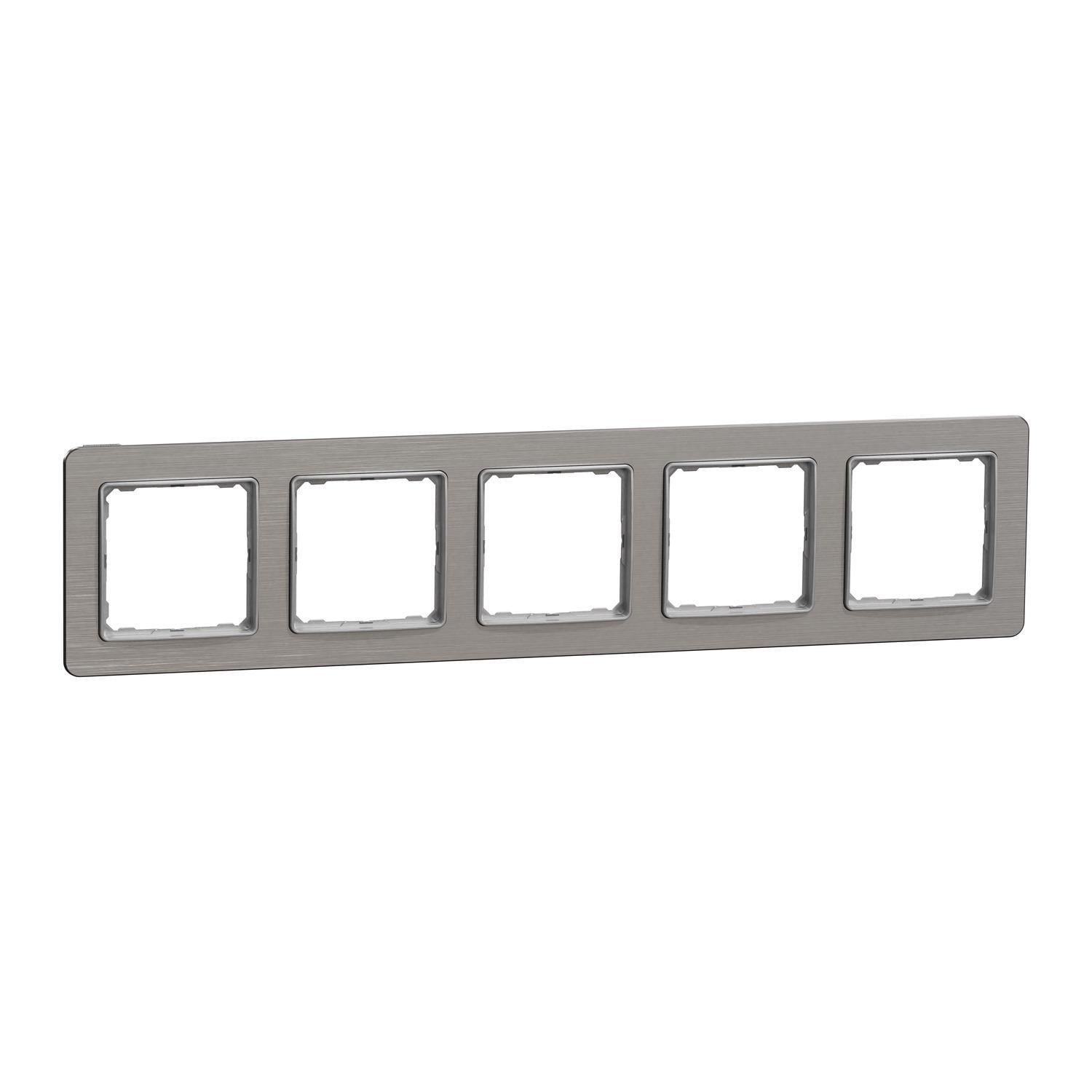 Рамка пятиместная Schneider Electric Sedna Elements постовая Алюминий матовый (SDD370805)