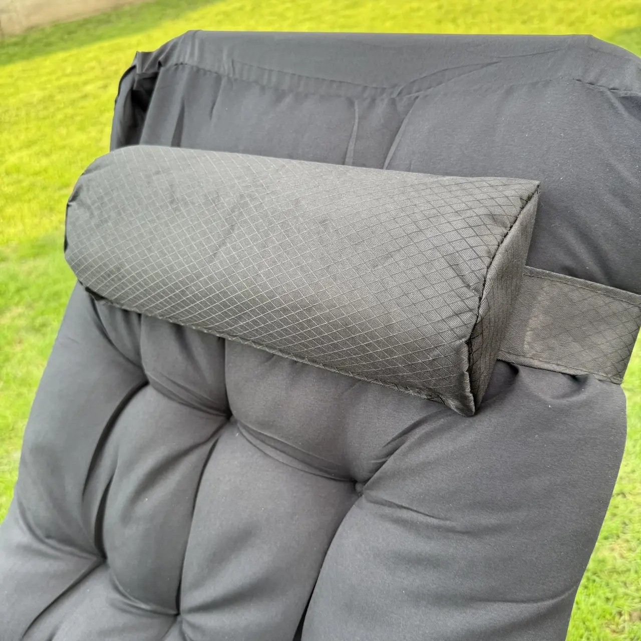 Шезлонг садовый тканевый с матрасом Garden Черный - фото 7