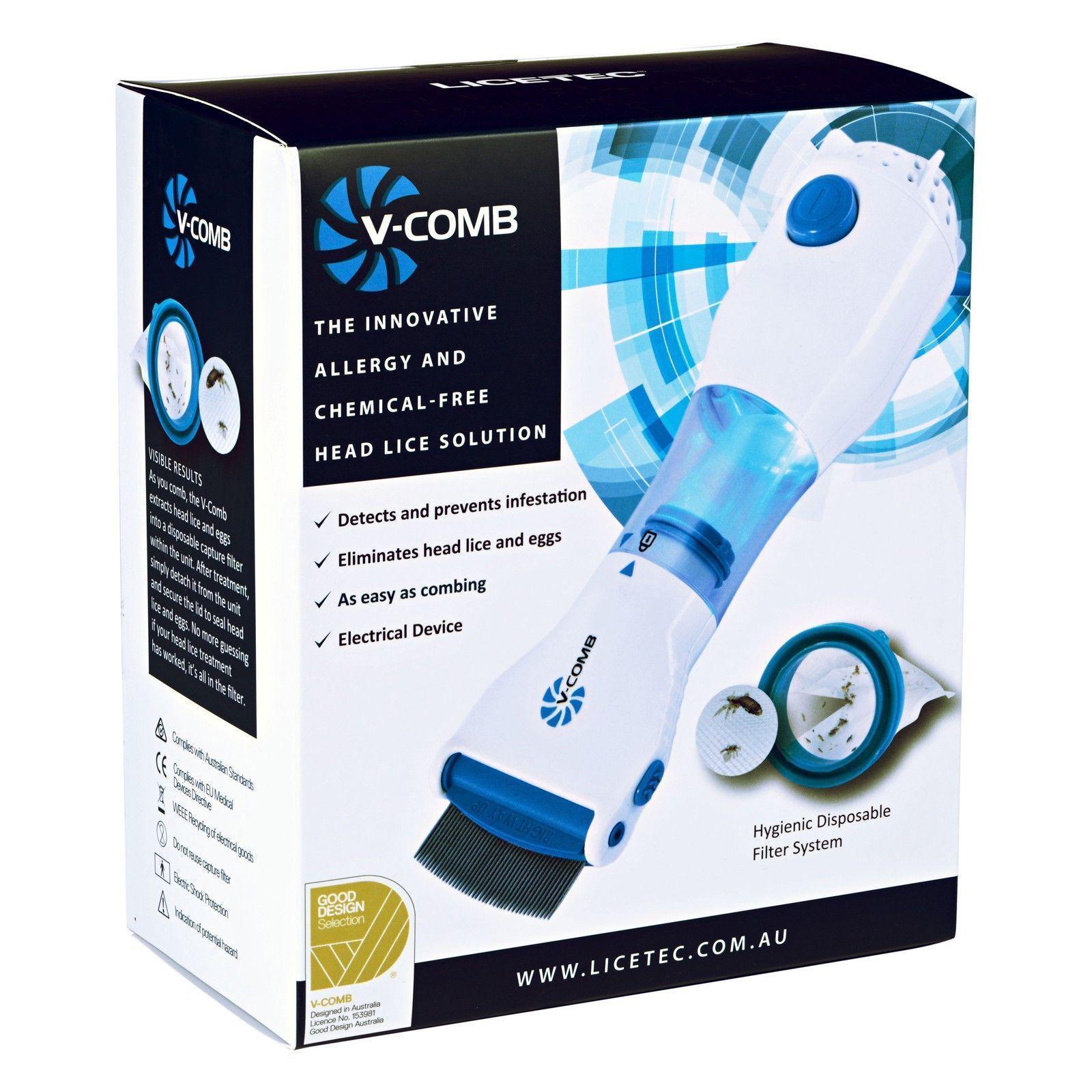 Расческа электрическая для выведения вшей и блох V-Comb Licetec - фото 1