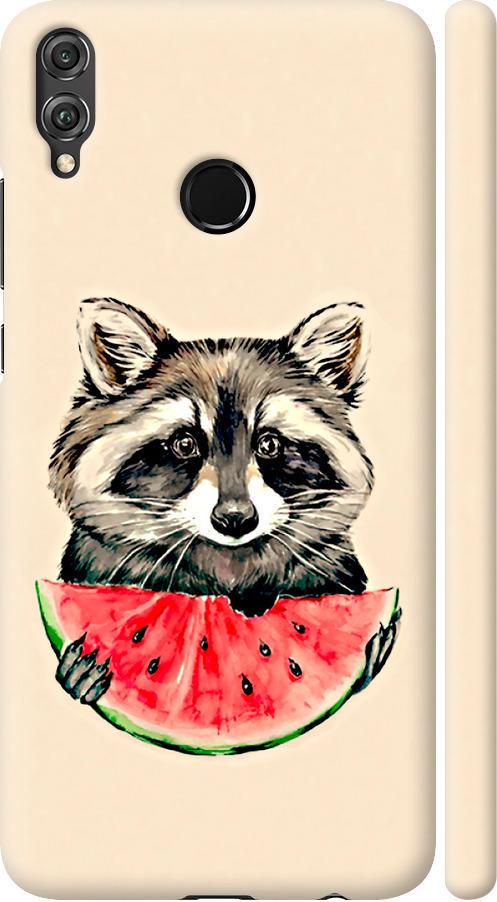 Чехол на Huawei Honor 8X Енотик с арбузом (4605m-1596-42517)