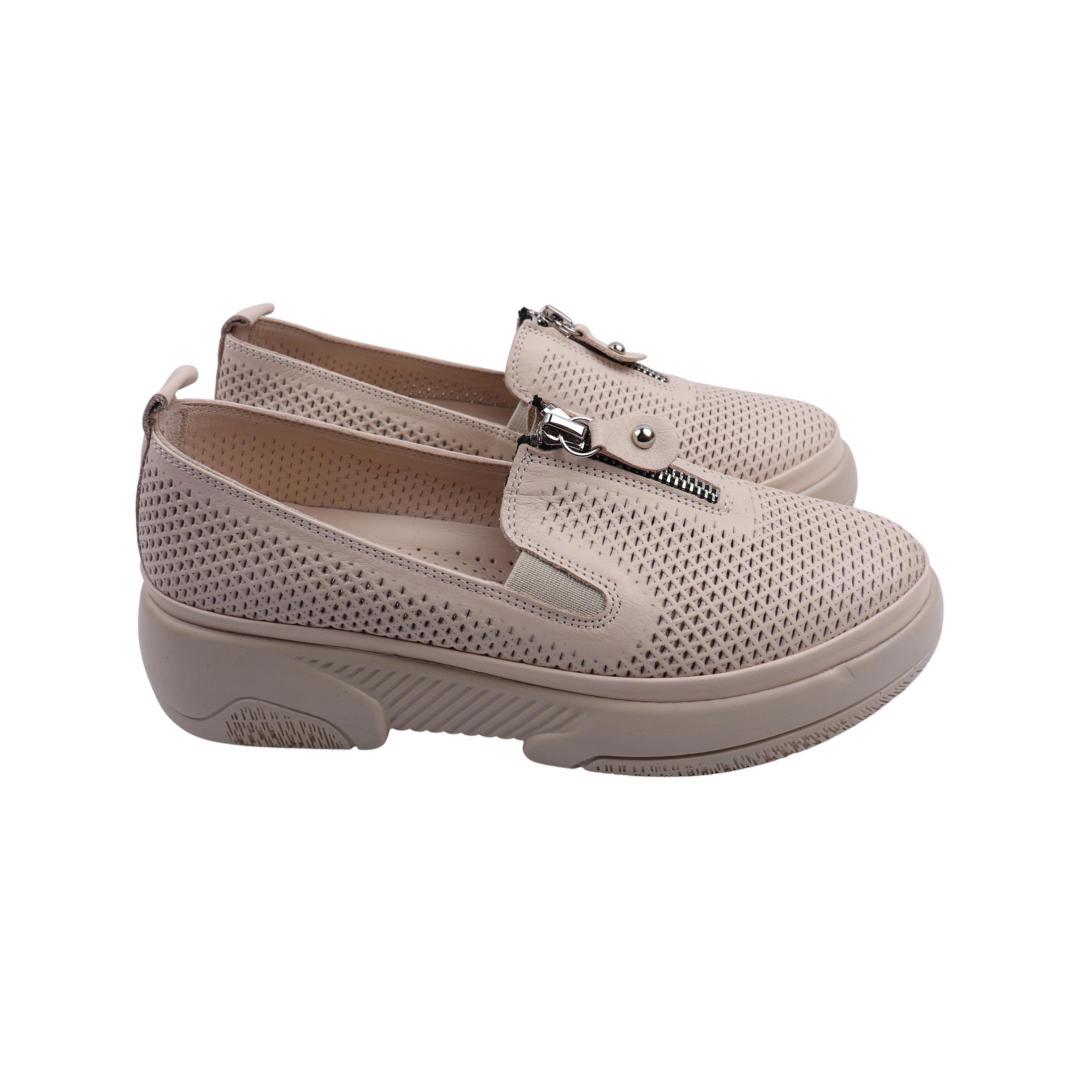 Туфли женские Euromoda из кожи р. 40 Бежевый (503-22LTCP)