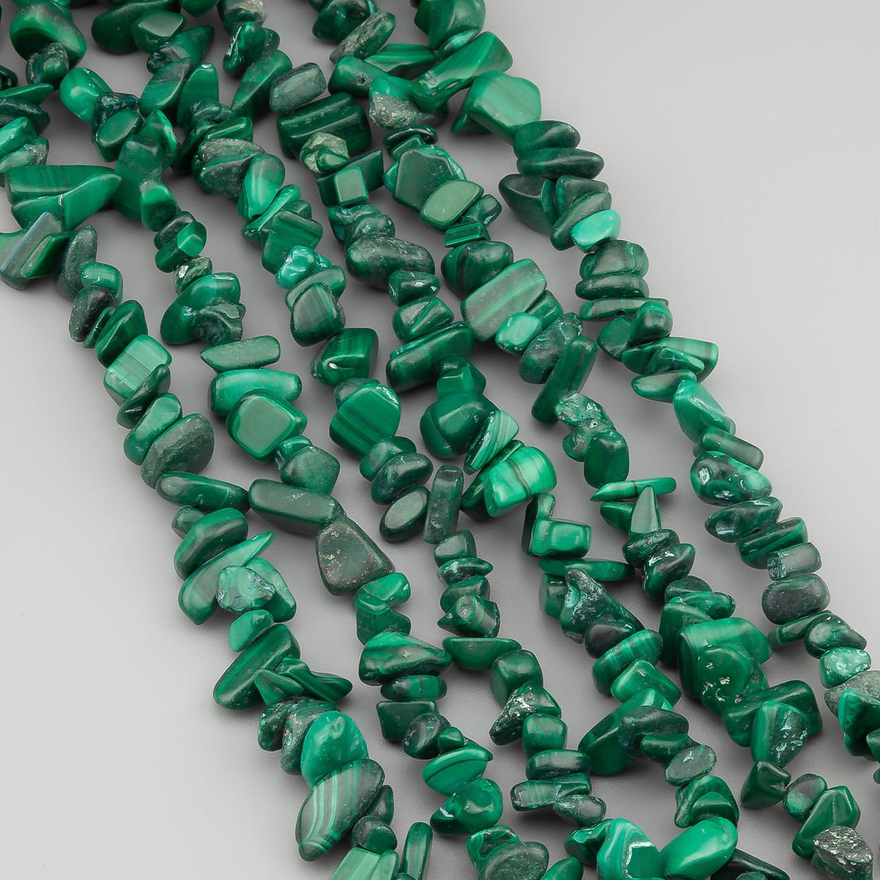 Малахіт сколи крихта з натурального каменю 5-10 мм 80 см 1 шт. (НК8021с25)