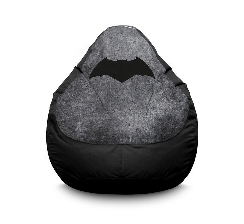 Кресло мешок iPuff Batman New logo black Оксфорд XXL 90х125 см Черный