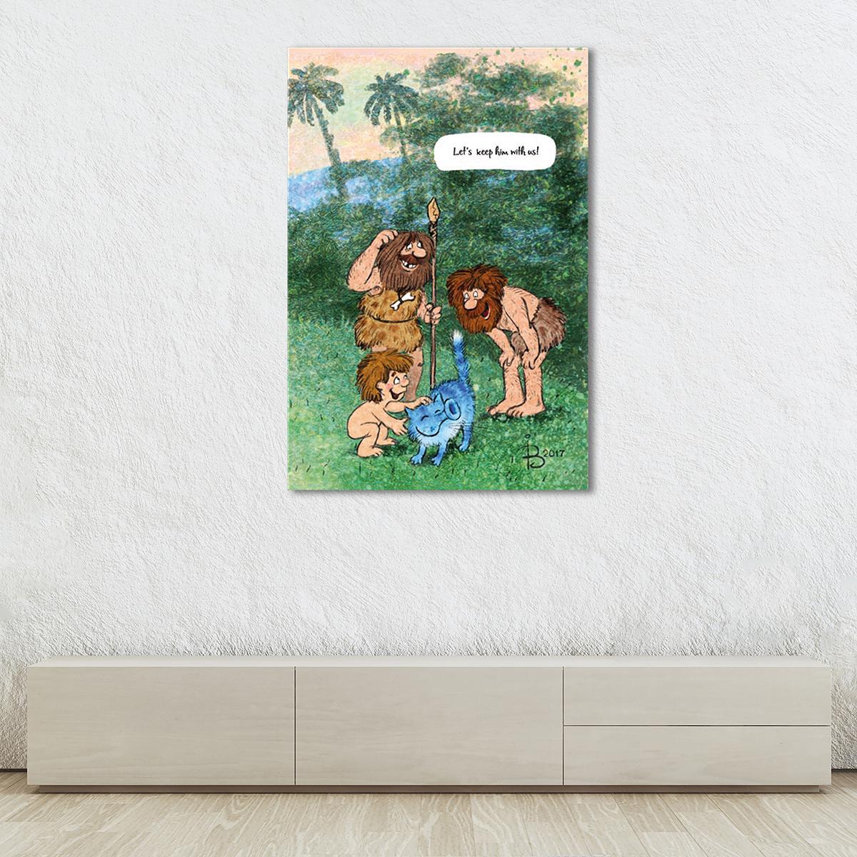 Модульная картина Первобытный кот 1 модуль 40х60 см