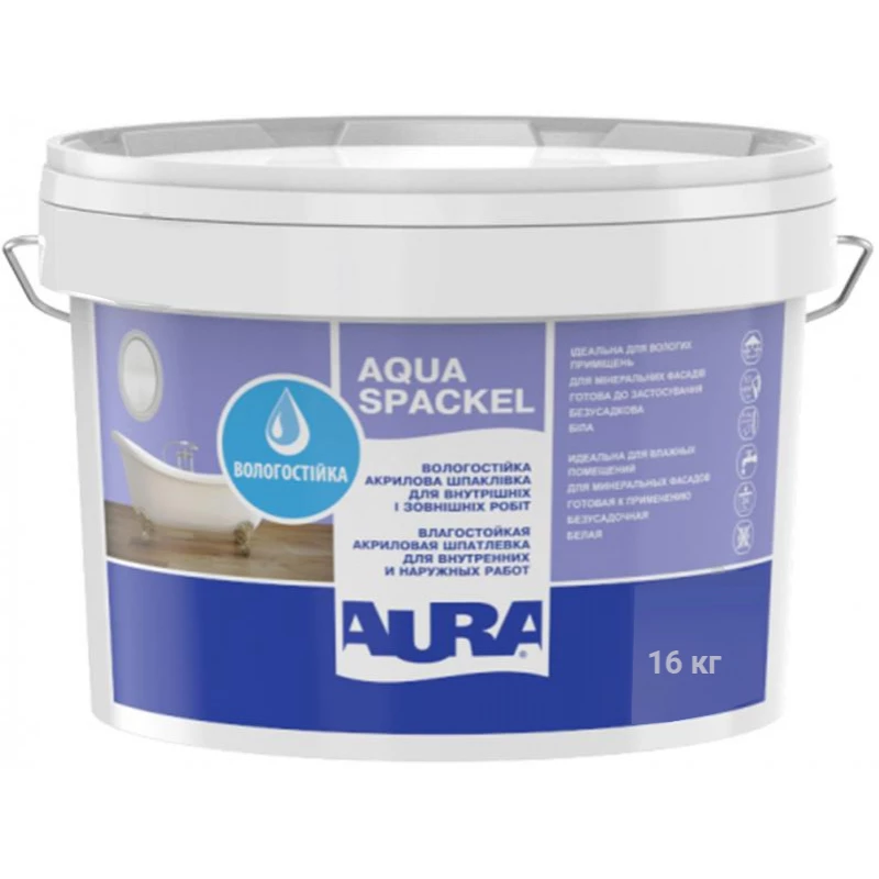 Шпаклевка акриловая Aura Luxpro Aqua Spackel влагостойкая 16 кг (2569064894)
