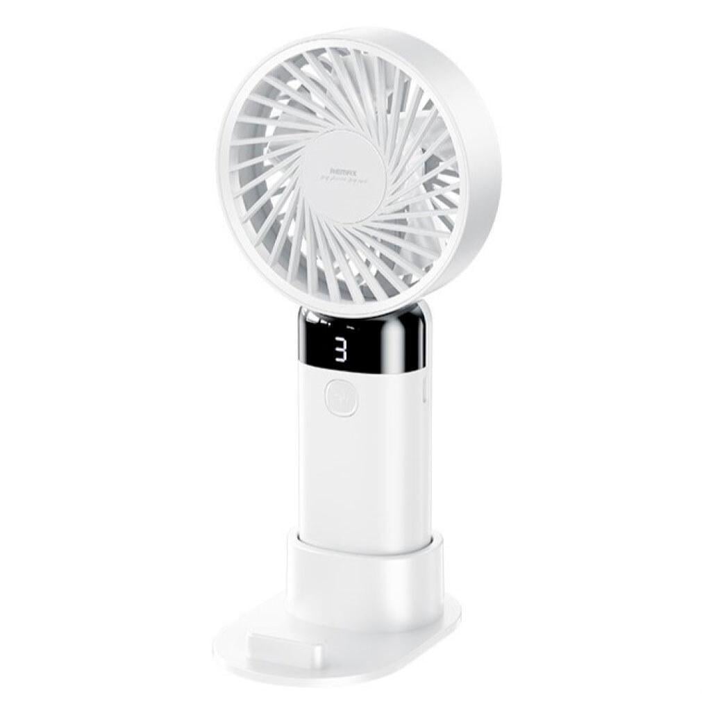 Вентилятор портативный Remax F35 настольный/ручной с аккумулятором 1200 mAh White (000527)
