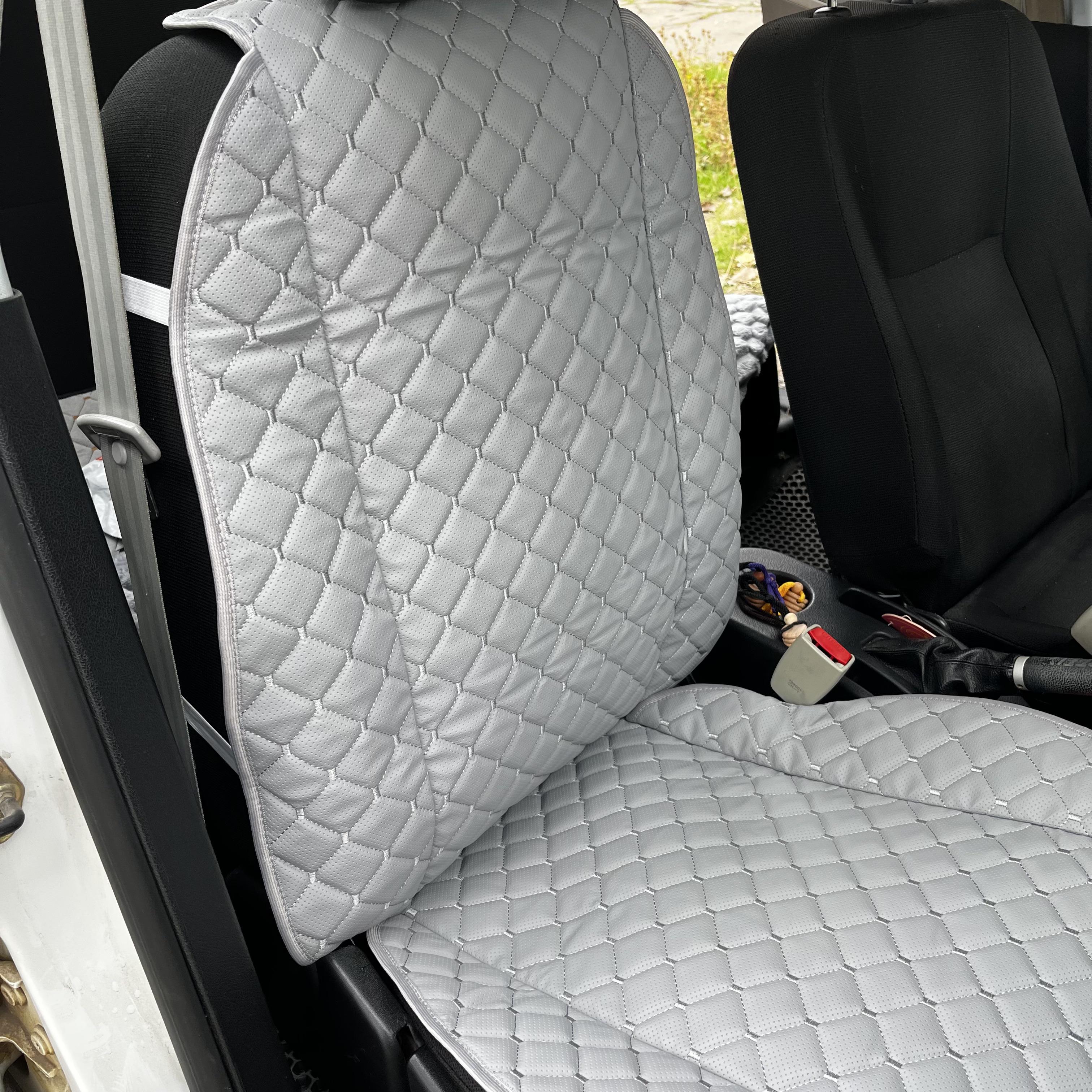 Накидка універсальна на переднє сидіння авто з екошкіри 1 шт. Світло-сірий - фото 3 Накидка універсальна на переднє сидіння авто з екошкіри 1 шт. Світло-сірий - фото 3