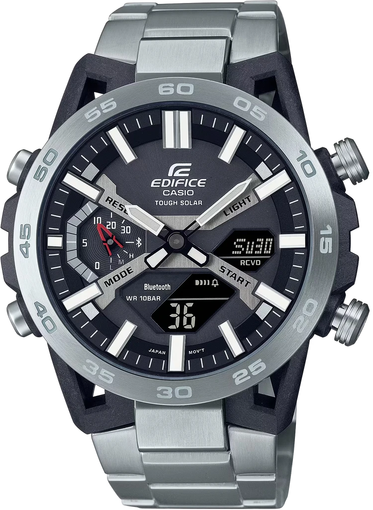 Наручные часы мужские Casio Edifice ECB-2000D-1AEF с карбоновым корпусом/водозащитой 100 м Черный (3100234272)