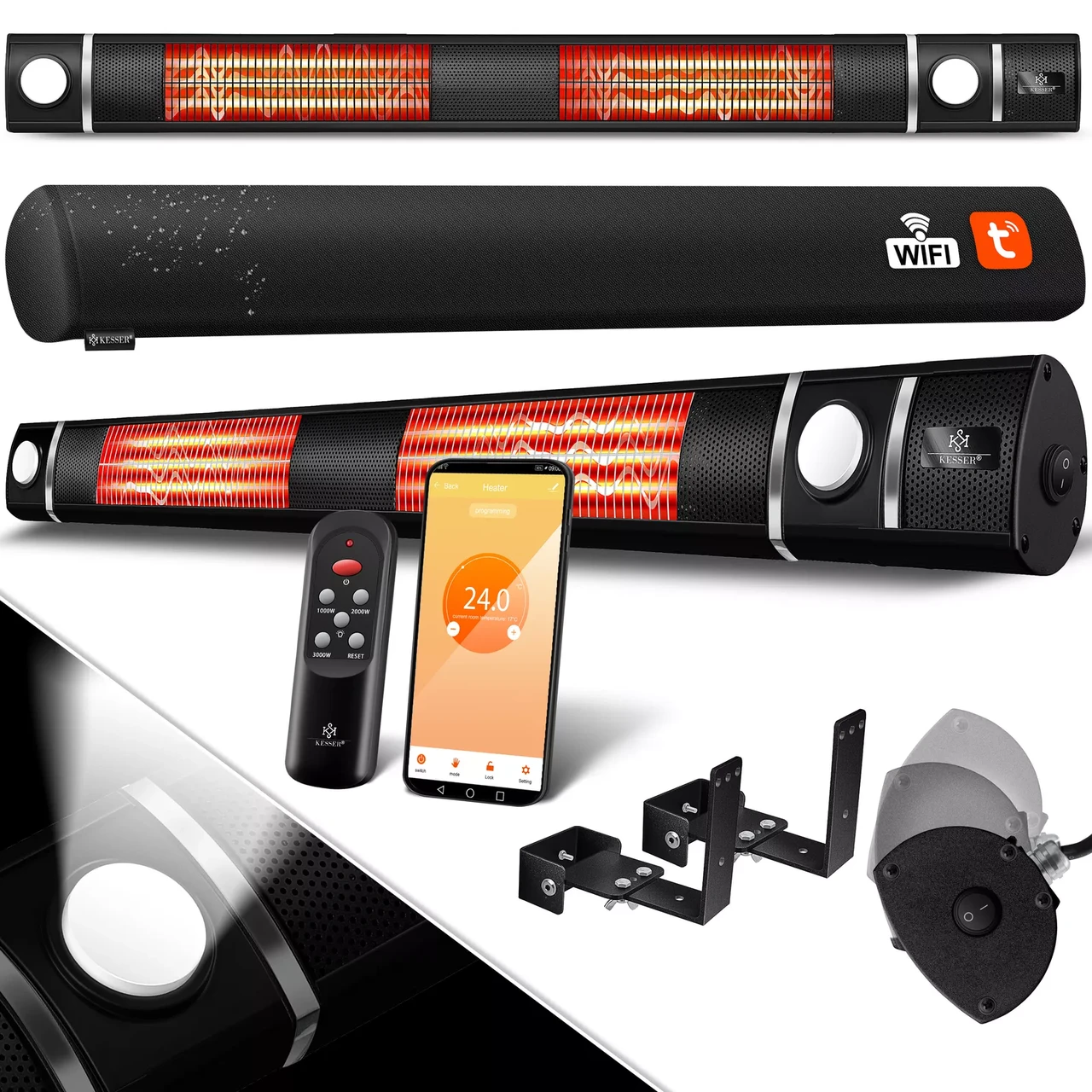Инфракрасный обогреватель KESSER 25 м2 3000 Вт Wi-Fi (225233396988sc) - фото 2 Инфракрасный обогреватель KESSER 25 м2 3000 Вт Wi-Fi (225233396988sc) - фото 2