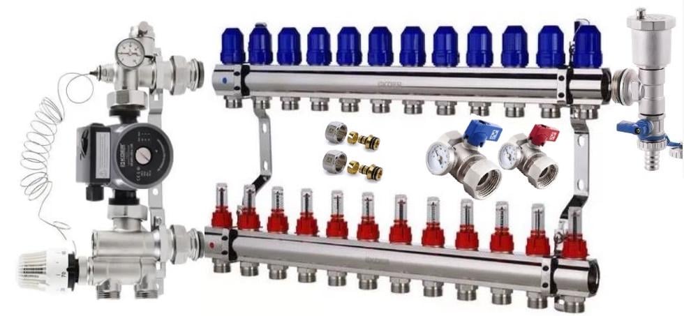 Коллектор энергосберегающий 12 контуров для теплого пола KOER (9113760)