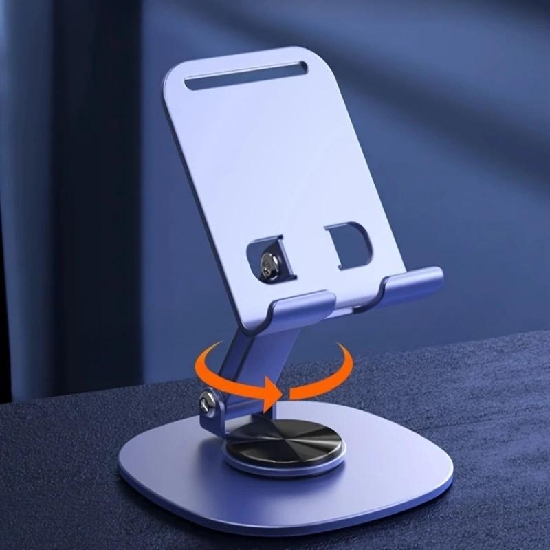 Держатель для телефона и планшета металлический настольный поворотный с регулируемым углом наклона 12,5х8,5х5,8 см Фиолетовый (D-0093) - фото 3