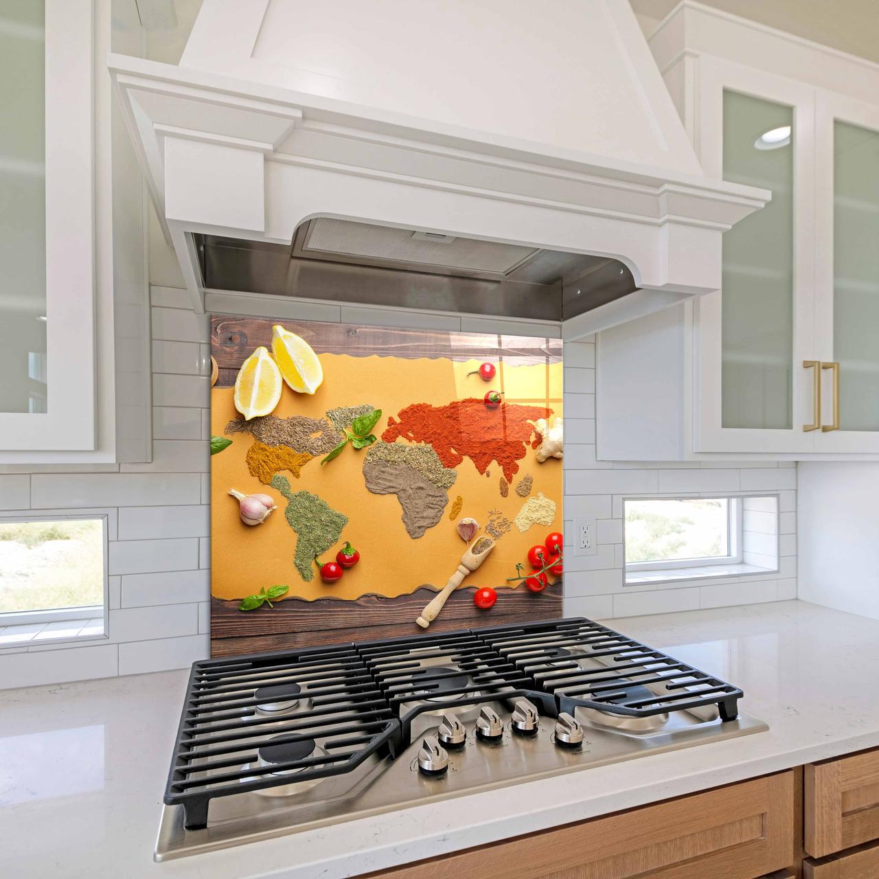 Стеклянная панель для кухни NovellaPrint Карта кухни 70х70 см (1035.5) - фото 2