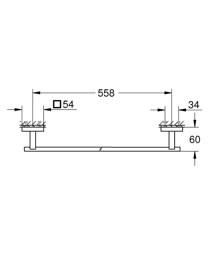 Полотенцедержатель Grohe QuickFix Start Cube 41089000 одинарный Хром (164235) - фото 2