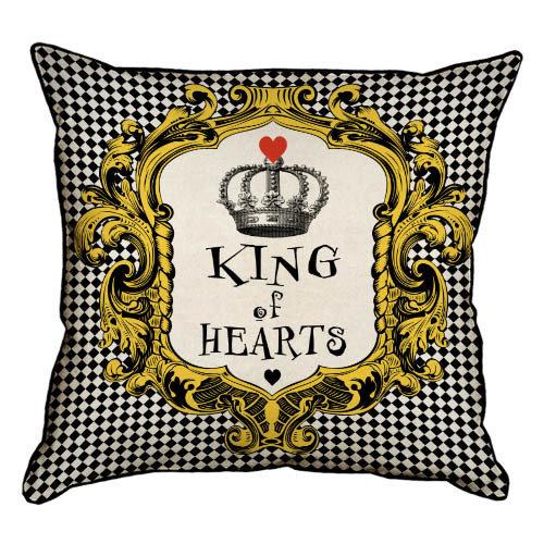 Подушка интерьерная из мешковины "King of hearts" 45x45 см (45PHB_WON030_WH)