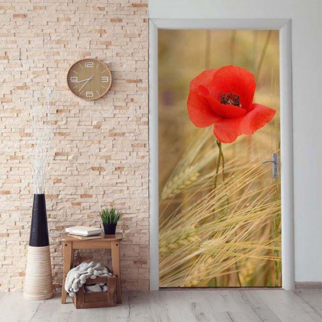 Наклейка интерьерная на двери Sticker Wall SW-00000935 Мак 104х210 см