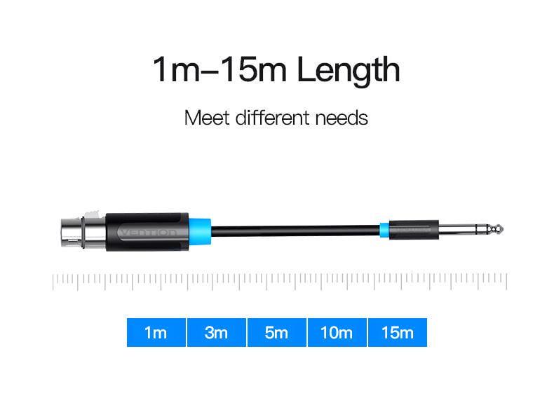 Кабель Vention XLR мама-6.5 мм Jack папа аудио для микшера 2 м Черный (BBEBH) - фото 11